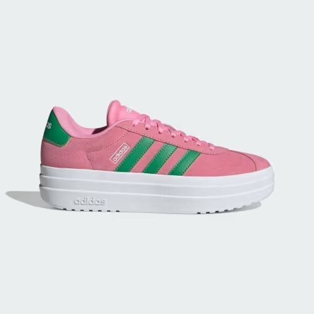 Adidas VL Court Bold Platform Sneakers Pink Green Size 6.5